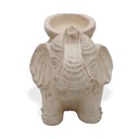 Porta Incienso y Velas de Terracota Elefante Crema