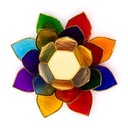 Porta Vela en Forma de Loto 7 Chakra con bordes Oro