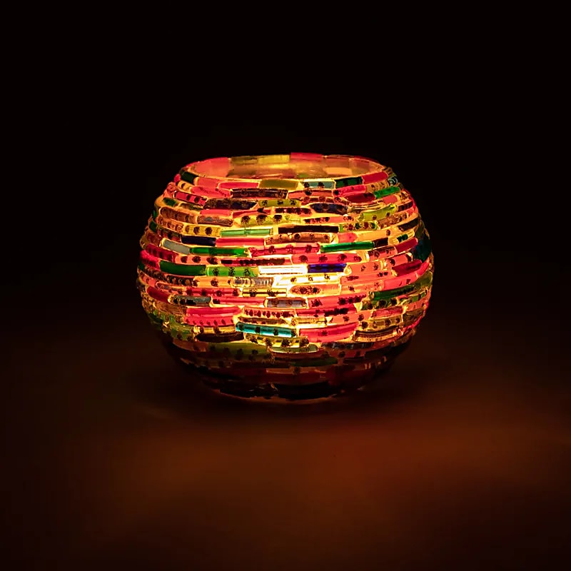 Porta Vela de Cristal de Colores