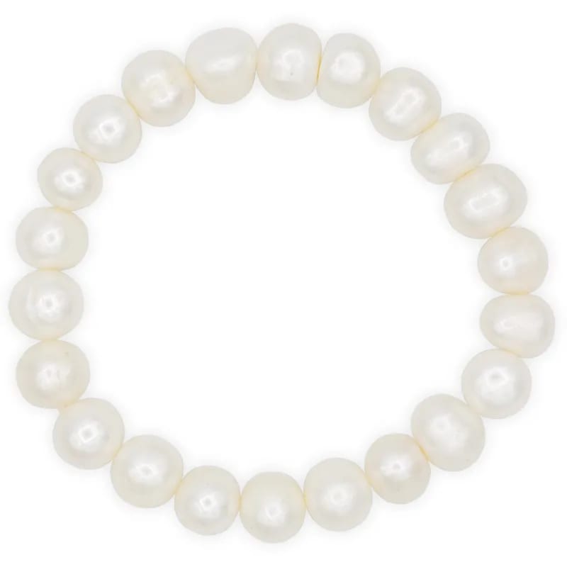 Pulsera de Perlas Blancas de Agua Dulce