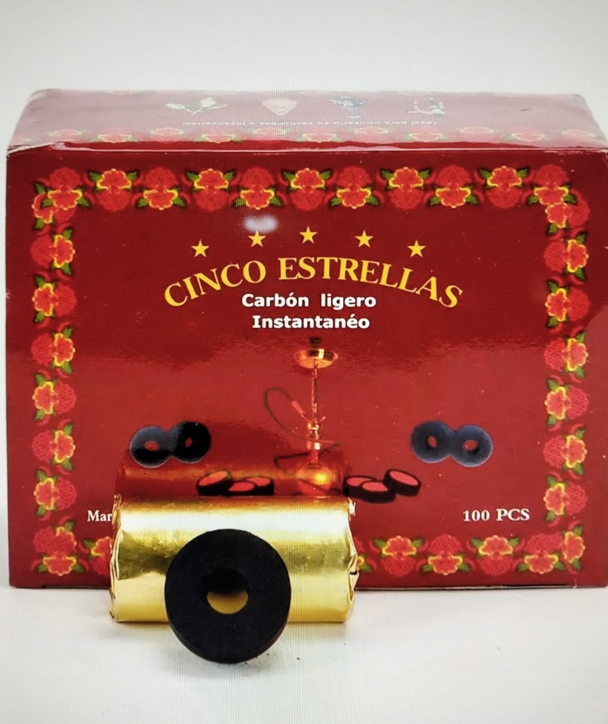 Carbón con Agujero Cinco Estrellas (5 Unidades)