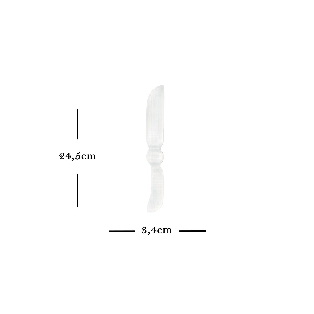 Cuchillo Ritual Selenita Largo - Espiral (25cm)