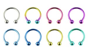 Circular Barbell en Titanio Colores de 1.2 mm