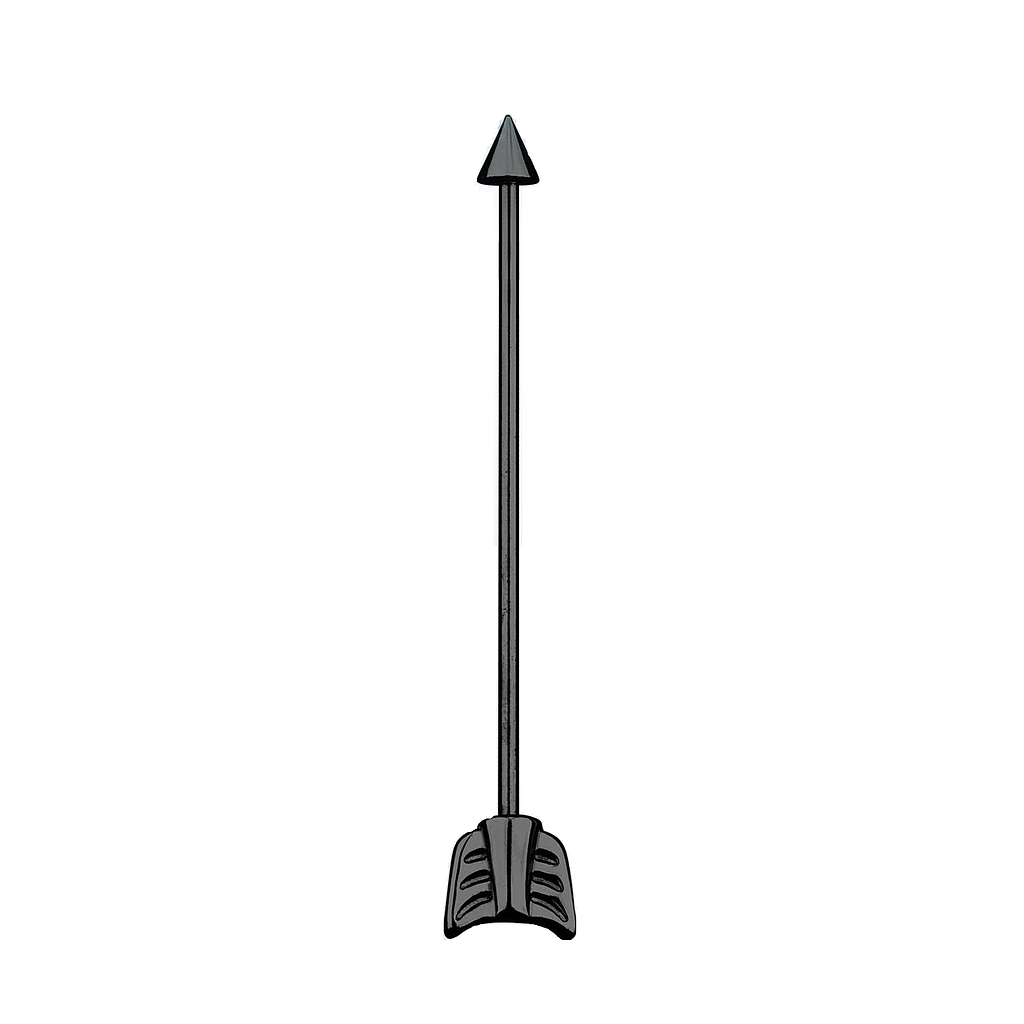 Barbell Industrial de Acero Negro con Forma de Flecha