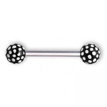 Barbell de Acero con Bolas UV de Lunares