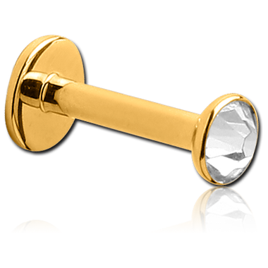 Labret de Acero Dorado con Joya de 1.2 mm