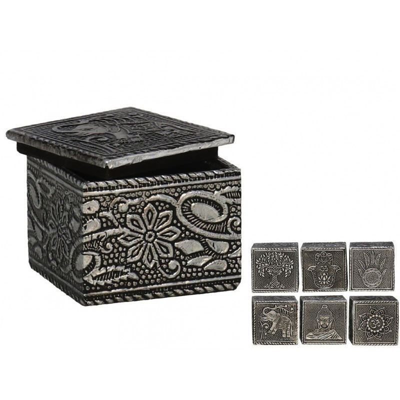 Caja Silver Decorada Cuadrada