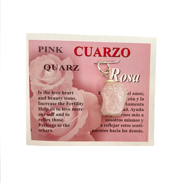 Colgante de Cuarzo Rosa en Bruto
