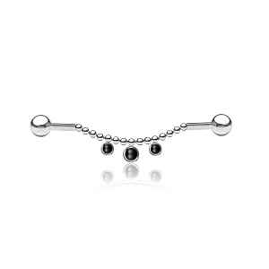 Barbell Industrial de Acero con Cadena y Ónix