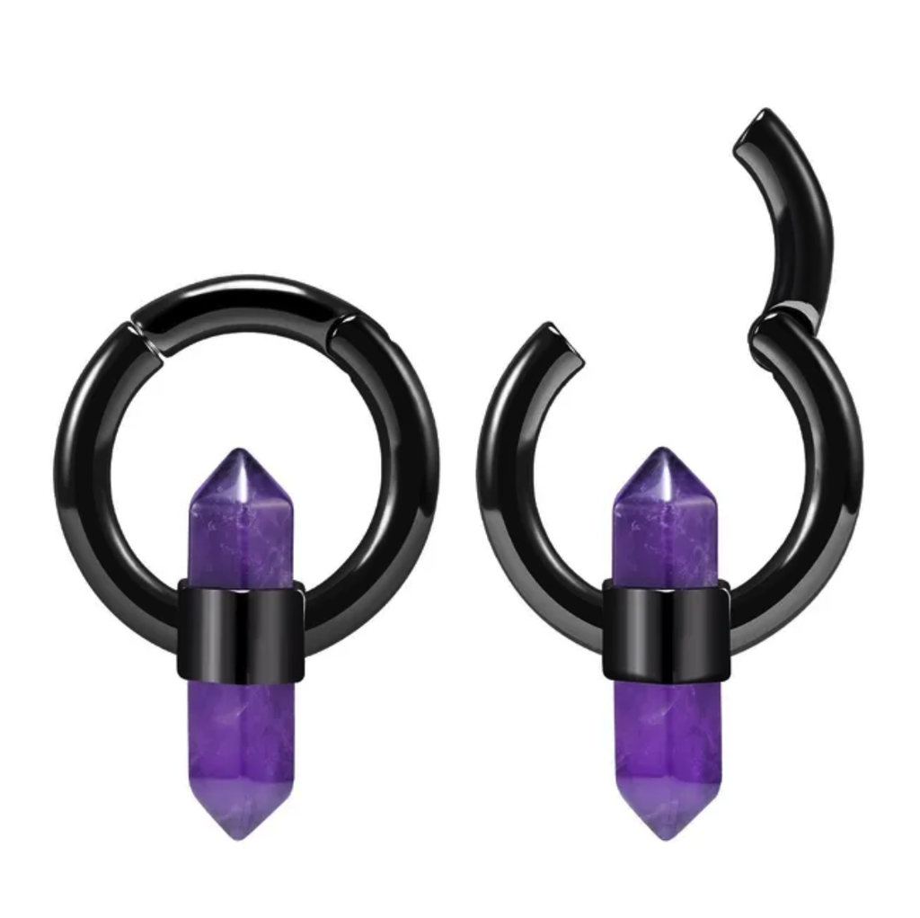 Peso de Acero Negro y Cuarzo Amatista