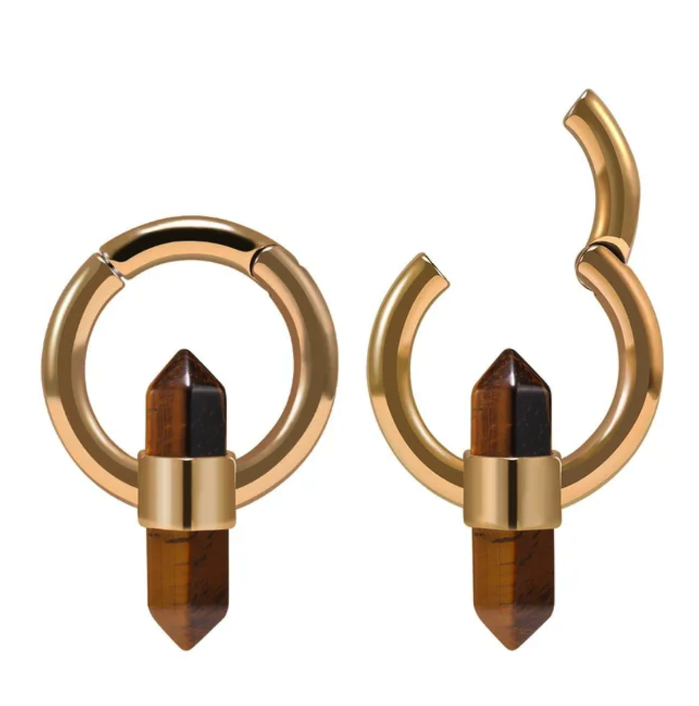 Peso de Acero Dorado y Ojo de Tigre