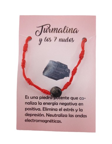 Pulsera 7 Nudos con Turmalina