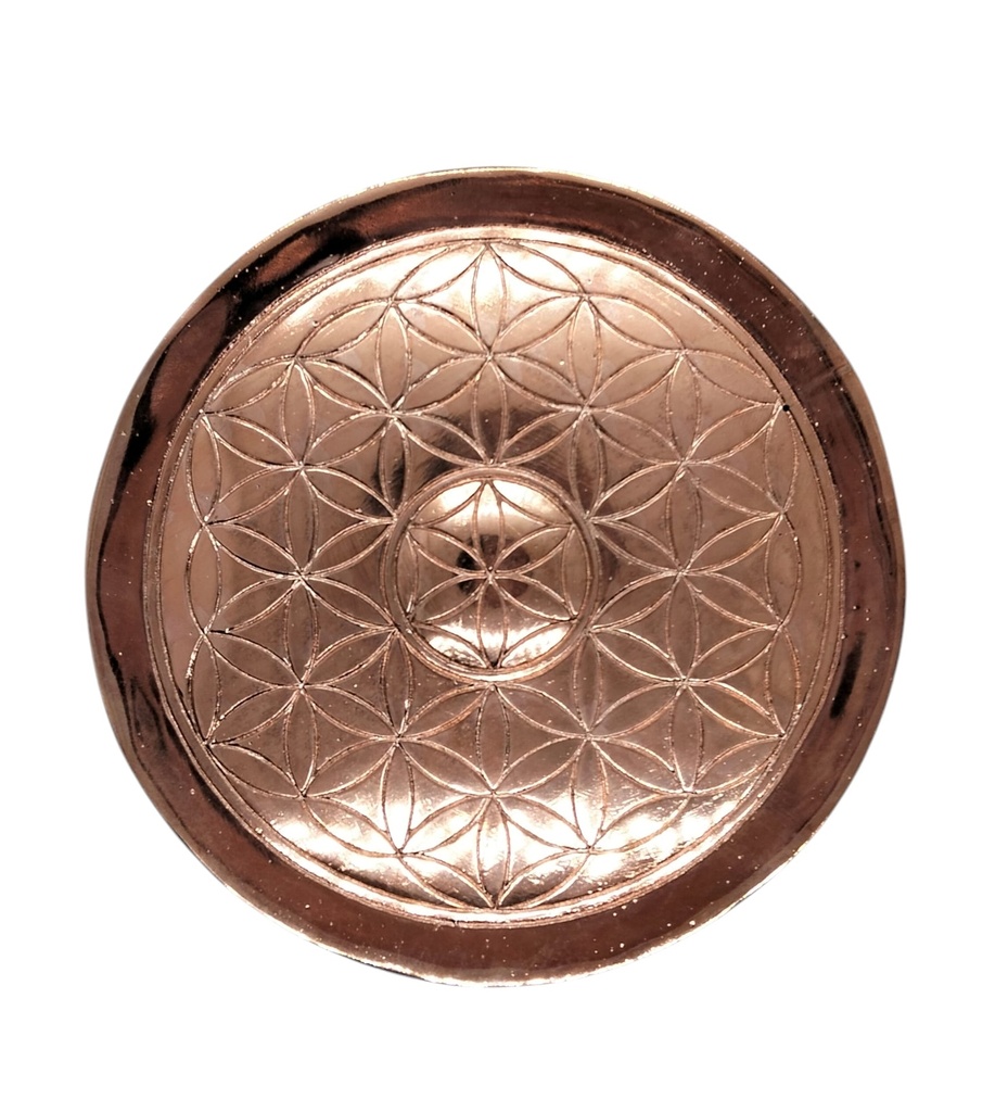 Plato de cobre con Flor de la vida 10cm