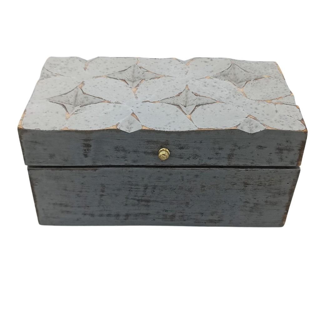 Caja de Madera Multiusos - Estrella Gris Vintage