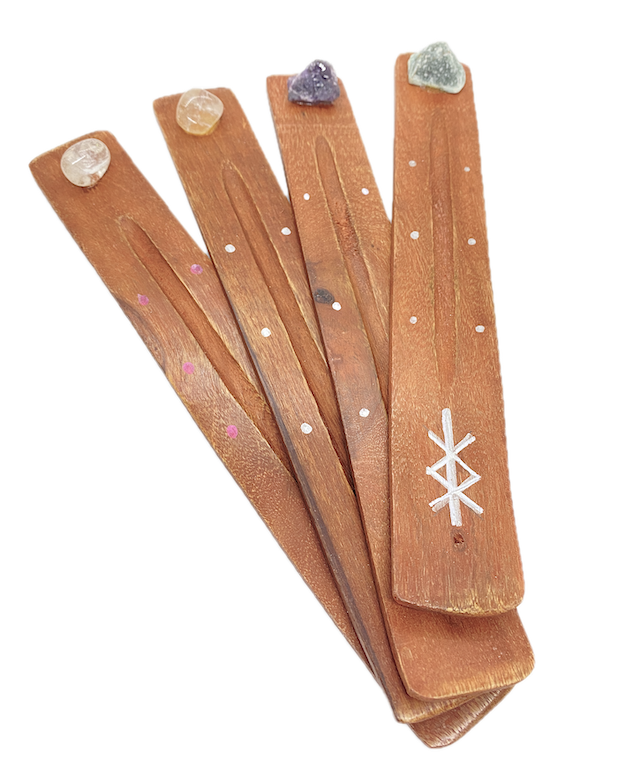 Incensario de Madera con Mineral