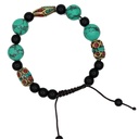 Pulsera de Turquesa, Coral y Ágata Negro regulable
