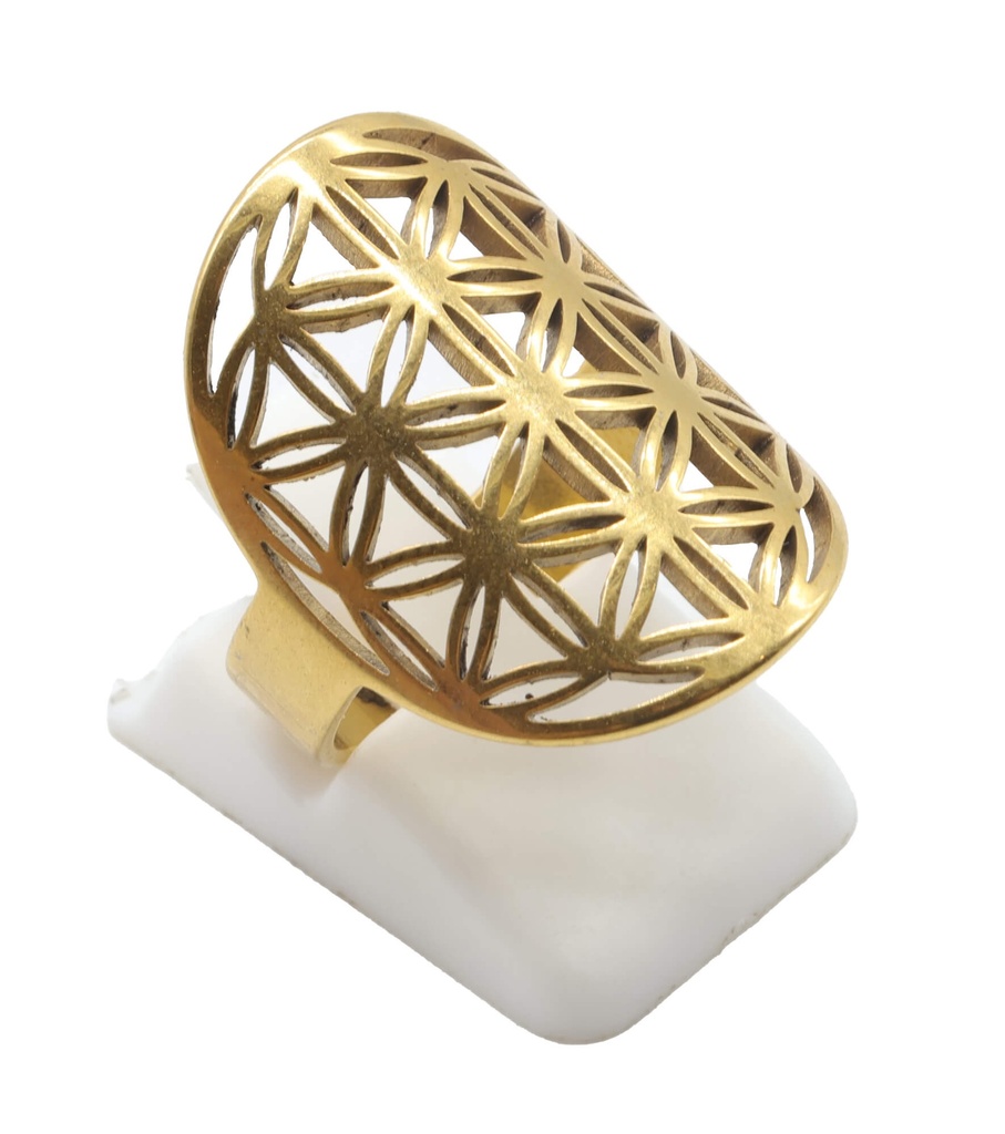 Anillo con Flor de la Vida Dorado