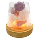 Lámpara difusora de Amatista + Cristal de Roca 10cm