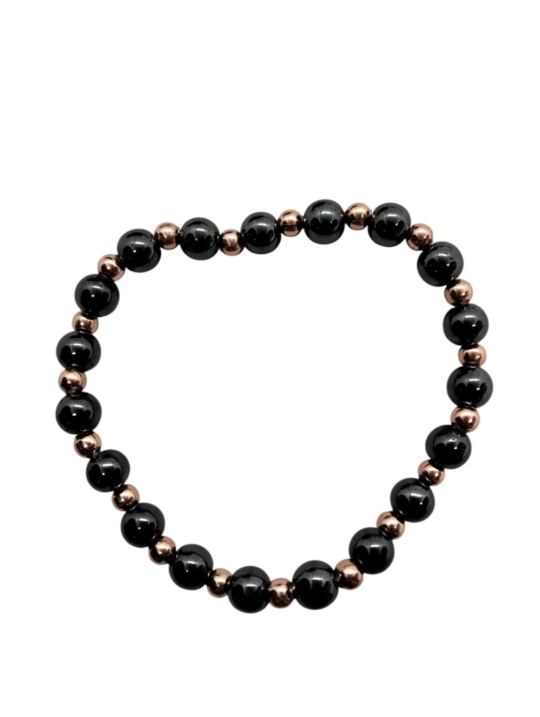 Pulsera de Cobre 4mm con Hematita 6mm