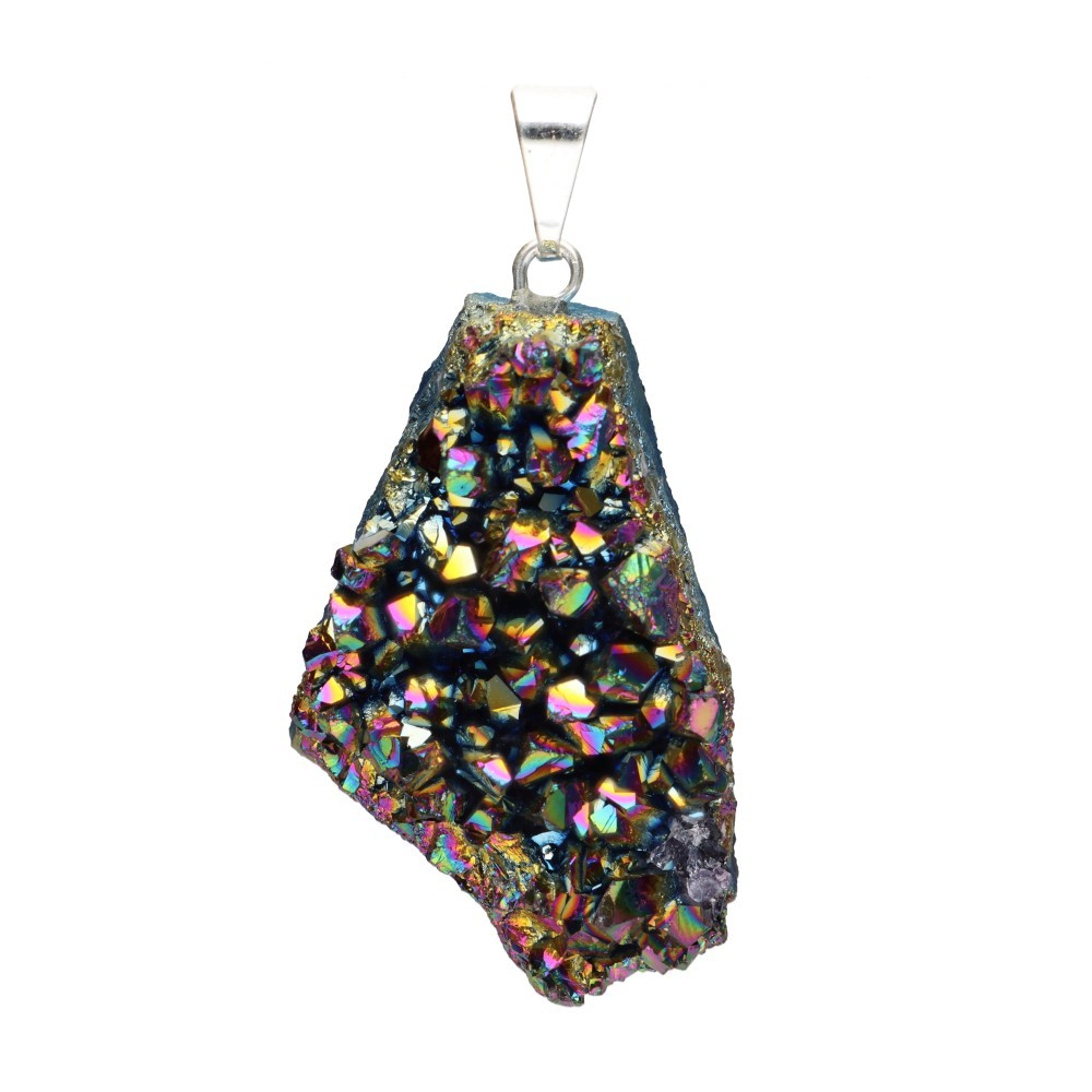 Colgante Drusa de Aqua Aura Titanio