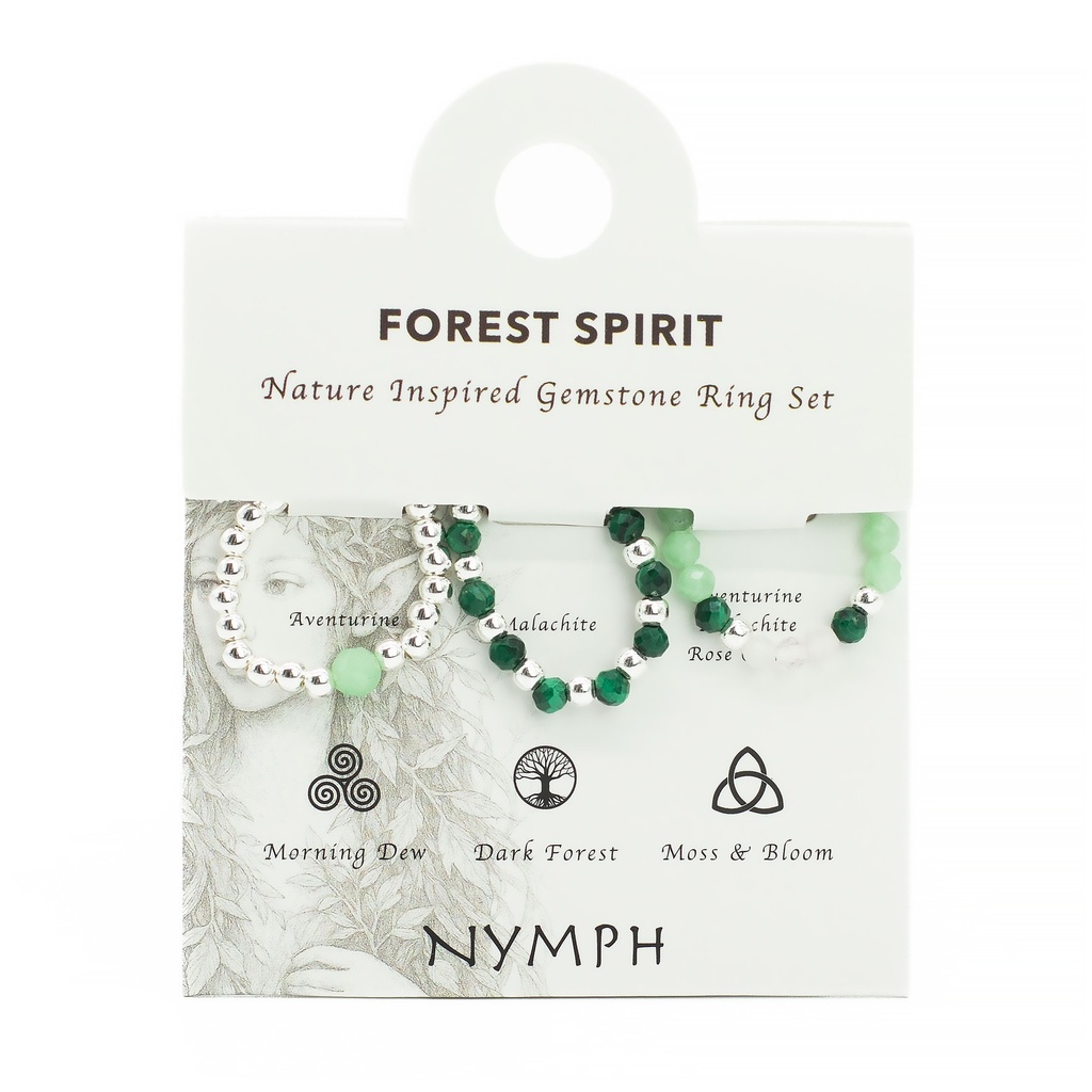 Conjunto de Anillos de Espíritu Ninfa - Espíritu del Bosque