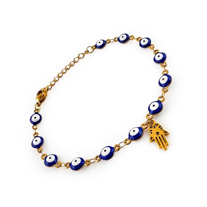 Pulsera Ojo Turco con Mano de Fátima