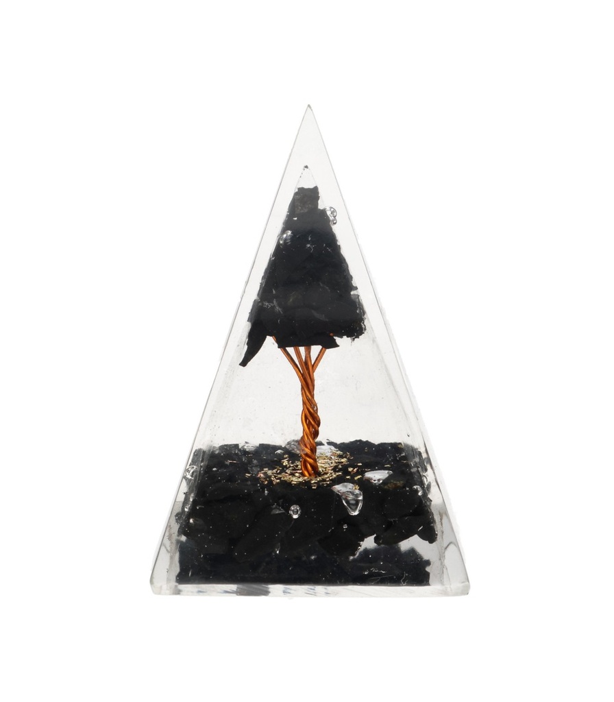 Pirámide Orgonita de Shungit con Árbol 4x4cm