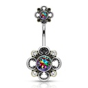 Navel con Flor de Filigrana y Joyas