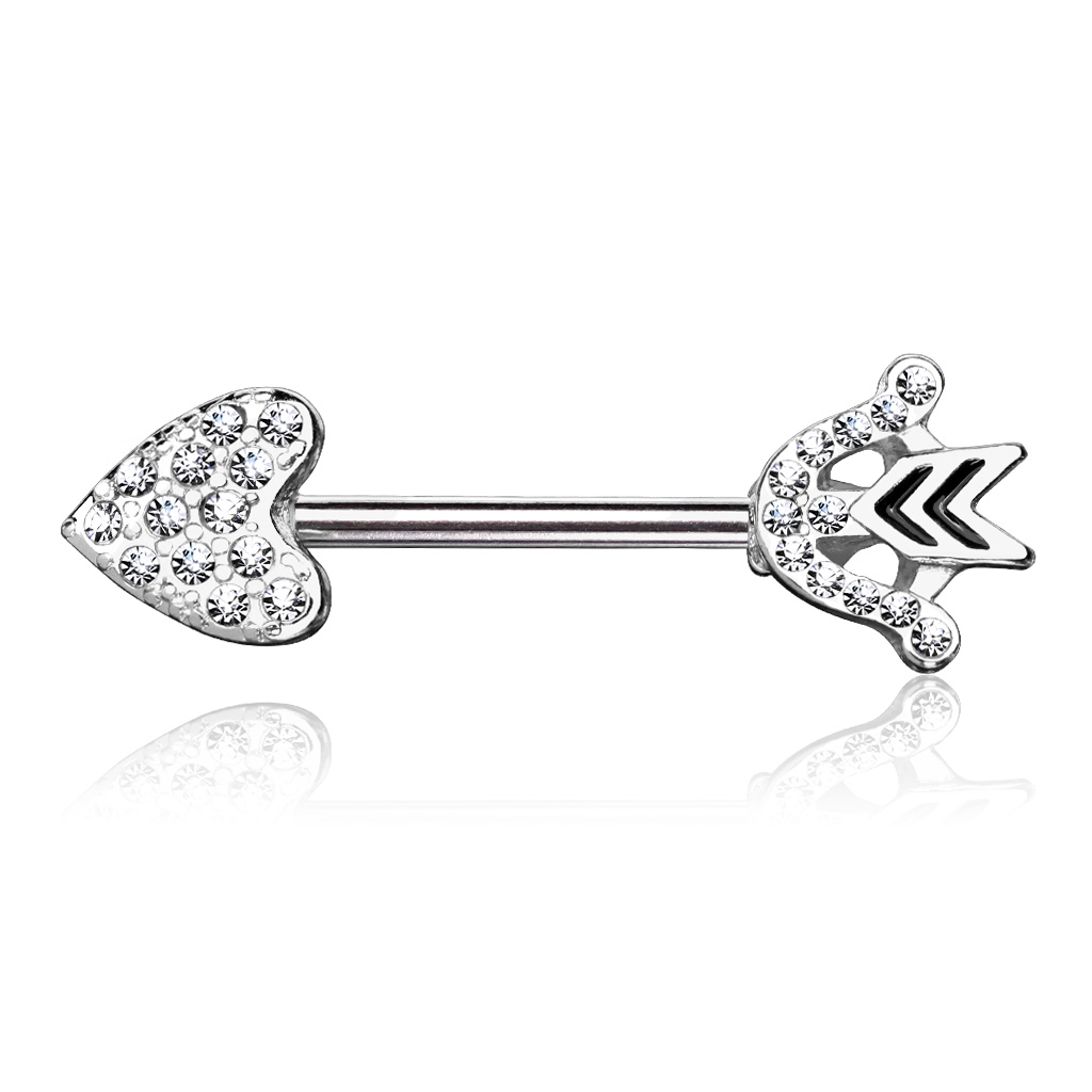 Barbell para Pezón Flecha con Brillantes