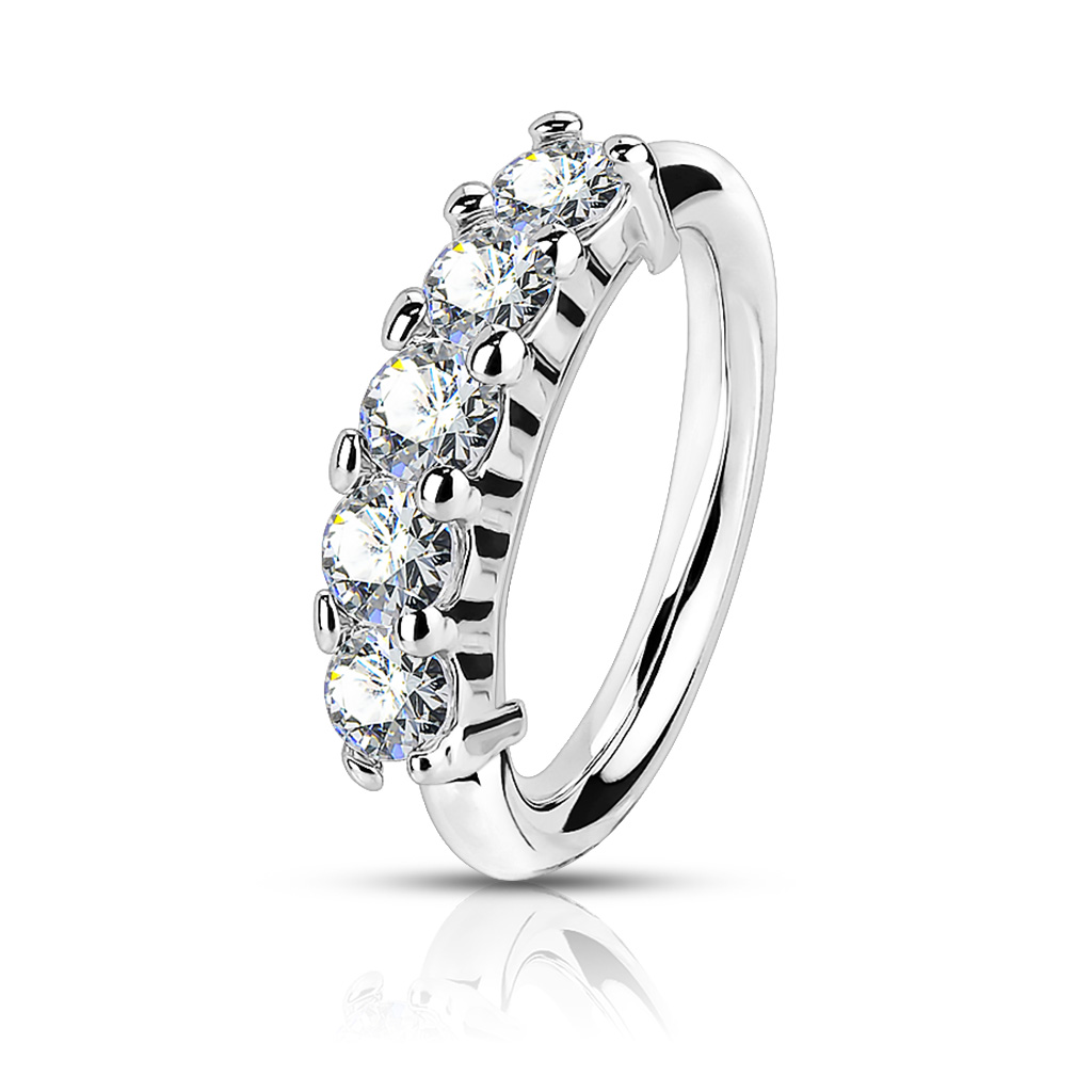 Aro Manejable con 5 Joyas Blancas