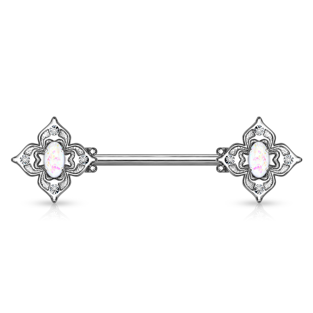 Barbell para Pezón con Filigrana Floral 