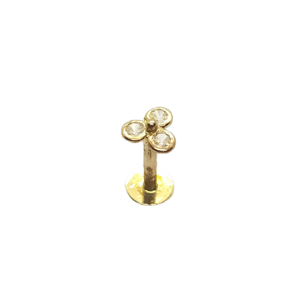 Labret de Oro con Triple Joya