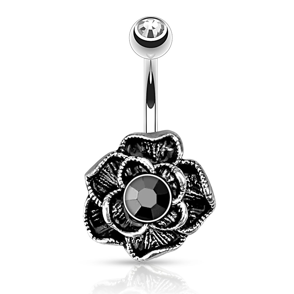 Navel con Flor y Hematite