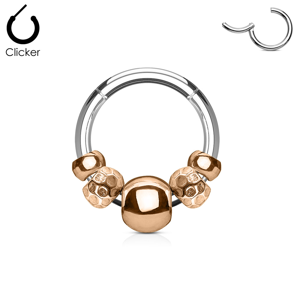 Clicker con Cuentas de Oro Rosa