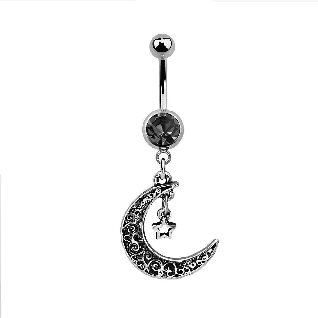 Navel con Luna y Estrella con Joya