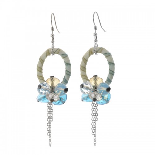 Pendientes Cristal de Vidrio Azul