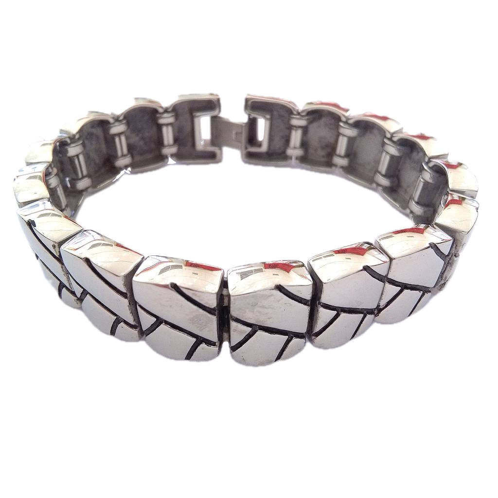 Pulsera de Acero Rayada