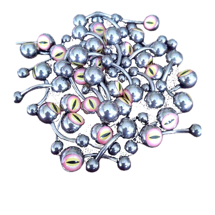 Navel de Titanio en su color con Ojo de Serpiente 