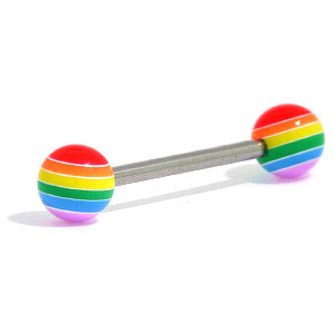 Barbell de Acero con Bolas UV Arco Iris