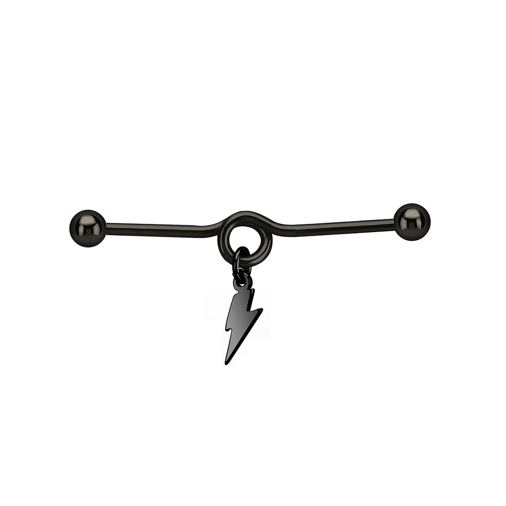 Barbell Industrial de Acero Negro con Rayo