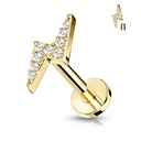Labret dorado con Rayo y Joyas