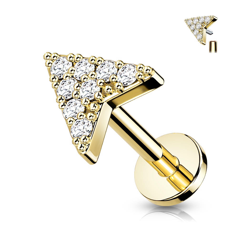 Labret dorado con Flecha y Joyas