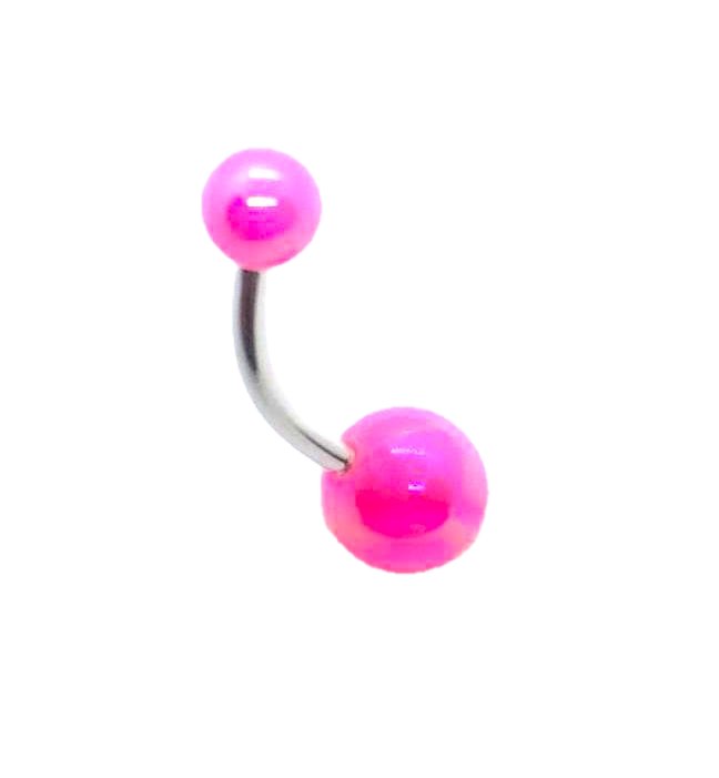 Navel con Bolas UV Efecto Perla