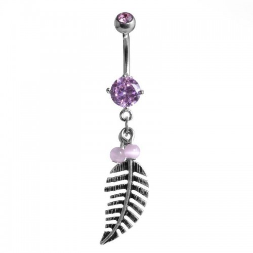 Navel con Pluma, Cuentas y Joyas