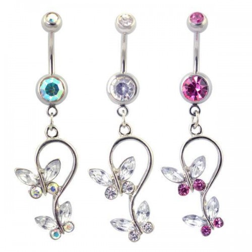 Navel con 2 Mariposas colgando