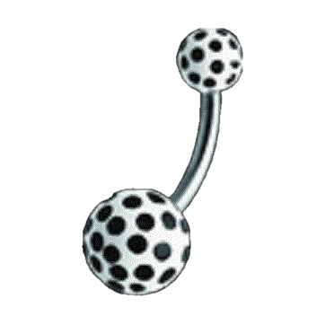 Navel Acero con Bolas UV de Lunares