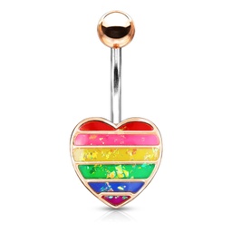 Navel con Corazón Arcoiris Purpurina