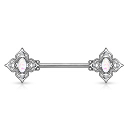 Barbell para Pezón con Filigrana Floral 