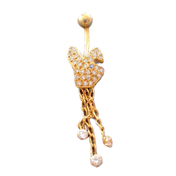 Navel de Oro 18K con PlayBloy y Joyas Colgando