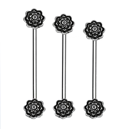 Barbell Industrial con Flor Étnica 1.6 mm